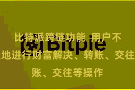 比特派跨链功能  用户不错便捷地进行财富解决、转账、交往等操作
