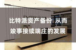 比特派资产备份  从而竣事接续端庄的发展
